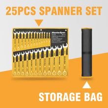 Load image into Gallery viewer, MasterSpec 25pcs Combination Spanner Set - Open Box End Wrench 6mm - 32mm Size, 15 Degree Offset Angle for Automotive Repair Furniture Assembly