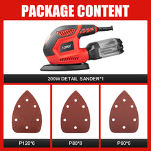 Load image into Gallery viewer, TOPEX 200w Electric Detail Sander with Sandpaper Polisher&amp;Dust Box Small Triangular Palm Sander