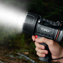 Load image into Gallery viewer, TOPEX Rechargeable Spotlight with 1000 Lumen Cree LED, IP67 Waterproof Handheld Flashlight Searchlight with Detachable Red Light Filter