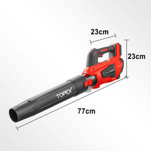 Load image into Gallery viewer, TOPEX 20V MAX Cordless Leaf Blower with 2-Speed Selection, 16,000 RPM, 144km/h Multipurpose Lightweight Leaf Blower Blow with Detachable Nozzle