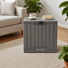 Load image into Gallery viewer, Yarvana Indoor/Outdoor Storage Box 30 Gal/113L with Lockable Lid Ottoman Chair Seat for Toys, Gardening Tools, Waterproof and UV Resistant, Gray