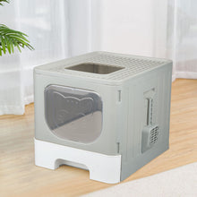 Load image into Gallery viewer, truepal Cat Litter Box/Basin Pet Toilet Anti-splashing Top Exit Cat Box With Scoop Grey