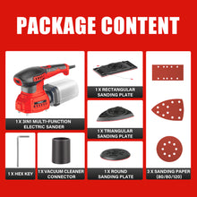 Load image into Gallery viewer, TOPEX 3in1 200W Electric Finishing Sander Sanding Tool 6 Speeds 3 Sanding Base Plate Size