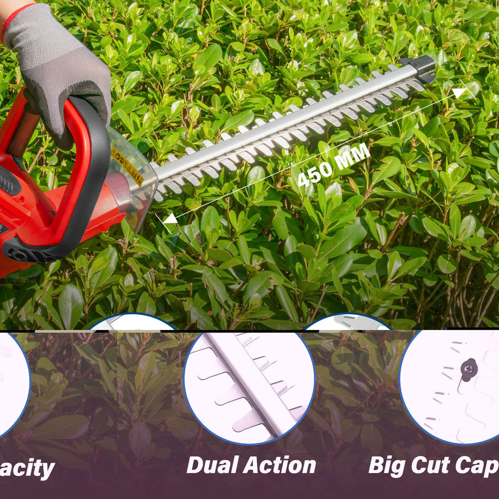 TOPEX 20V Cordless Hedge Trimmer and Grass Trimmer Combo Kit w/ Battery