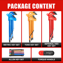 Load image into Gallery viewer, TOPEX 38Pcs Allen Key Set Hex Key Allen Wrench Folding Hex Key Ball End Metric/SAE/Star