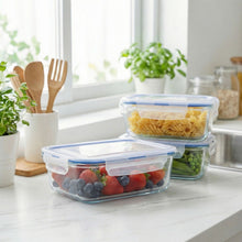 Load image into Gallery viewer, Stelive 5 Pack Glass Storage Food Containers, Glass Meal Prep Containers, Airtight Lunch Bento Boxes with Snap Locking Leakproof Lids, Reusable for Microwave