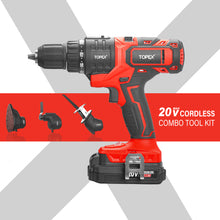 Load image into Gallery viewer, TOPEX 20V 4IN1 Multi-Tool Combo Kit Cordless Drill Sander Reciprocating Saw Oscillating Tool