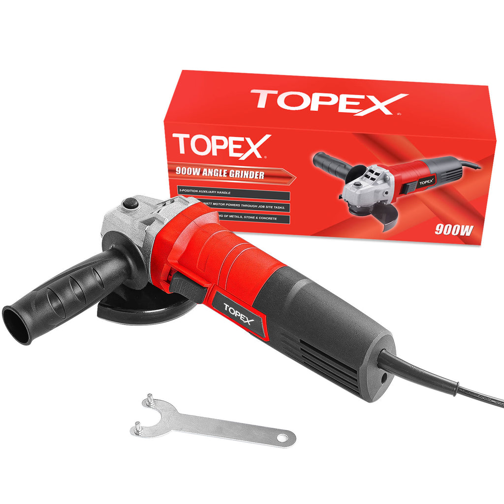 TOPEX Heavy Duty 900W 125mm 5inch Angle Grinder with Side Handle Protection Switch