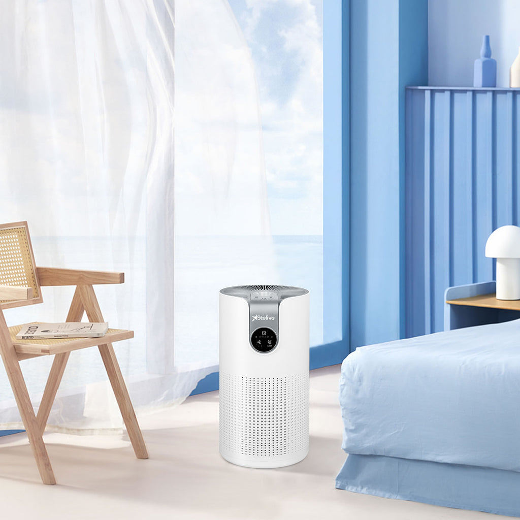 Stelive Compact Air Purifier 40m2  3-Stage Ture HEPA-13 & Active Carbon Filter