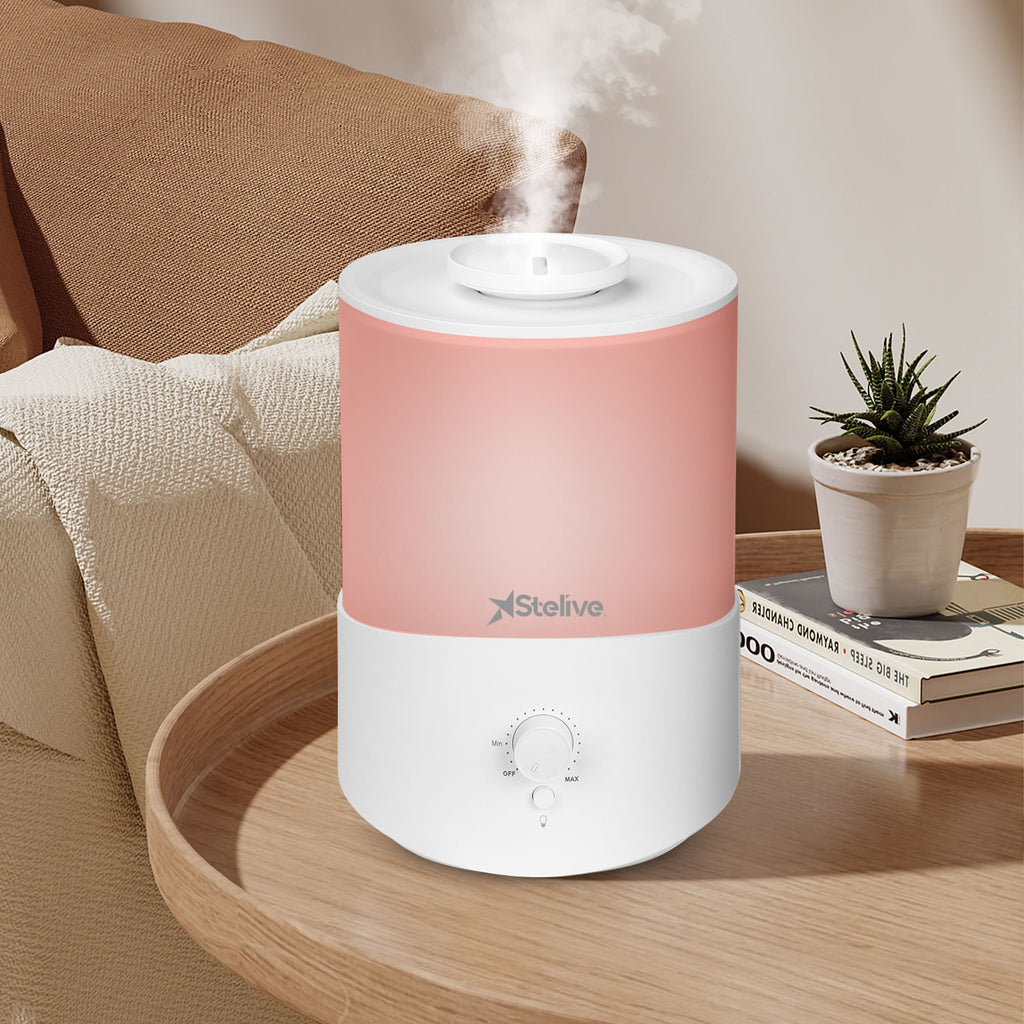 Stelive Humidifiers for Bedroom 30m2 Room, 2.5L Cool Mist Humidifier with Essential Oil Diffuser, Top Fill Humidifier for Baby, Home, Plant