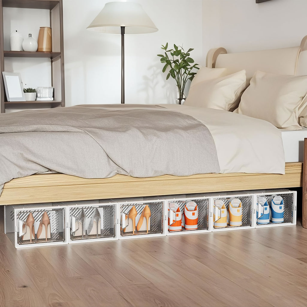 Stelive 12PCS Shoe Display Box Shoe Box Storage Containers Stackable Shoe Storage Box 33x25.4x18.6cm