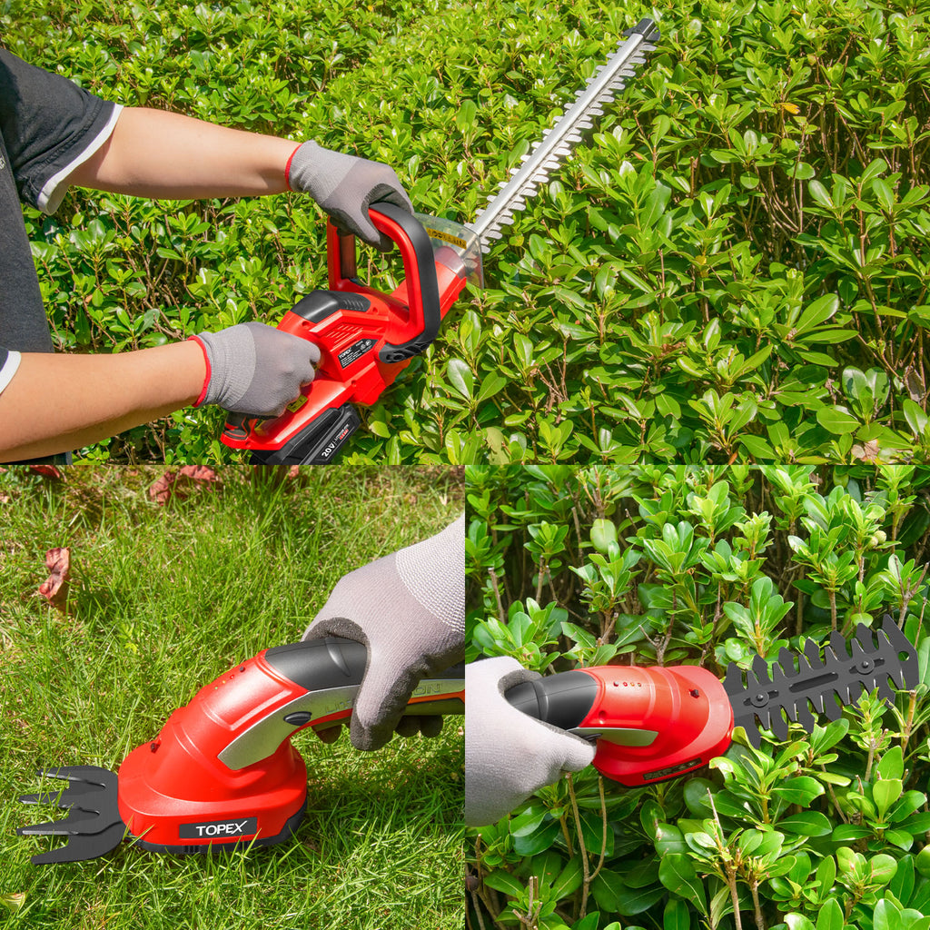 TOPEX 20V Hedge Trimmer & 4V 2in1 Grass Trimmer & Shear Combo Kit