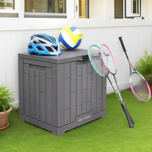 Load image into Gallery viewer, Yarvana Indoor/Outdoor Storage Box 30 Gal/113L with Lockable Lid Ottoman Chair Seat for Toys, Gardening Tools, Waterproof and UV Resistant, Gray