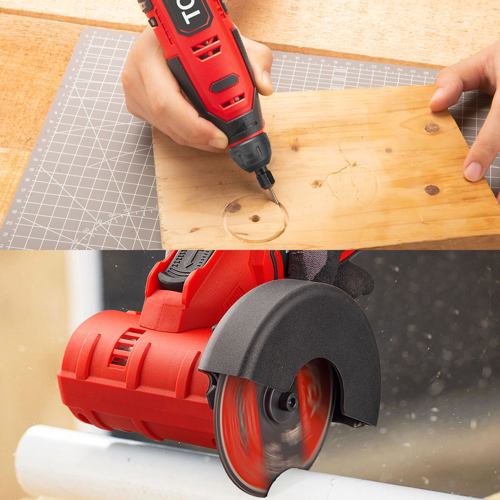 TOPEX 12V Cordless Rotary Tool  W/12V Cordless Angle Grinder & Lithium Battery