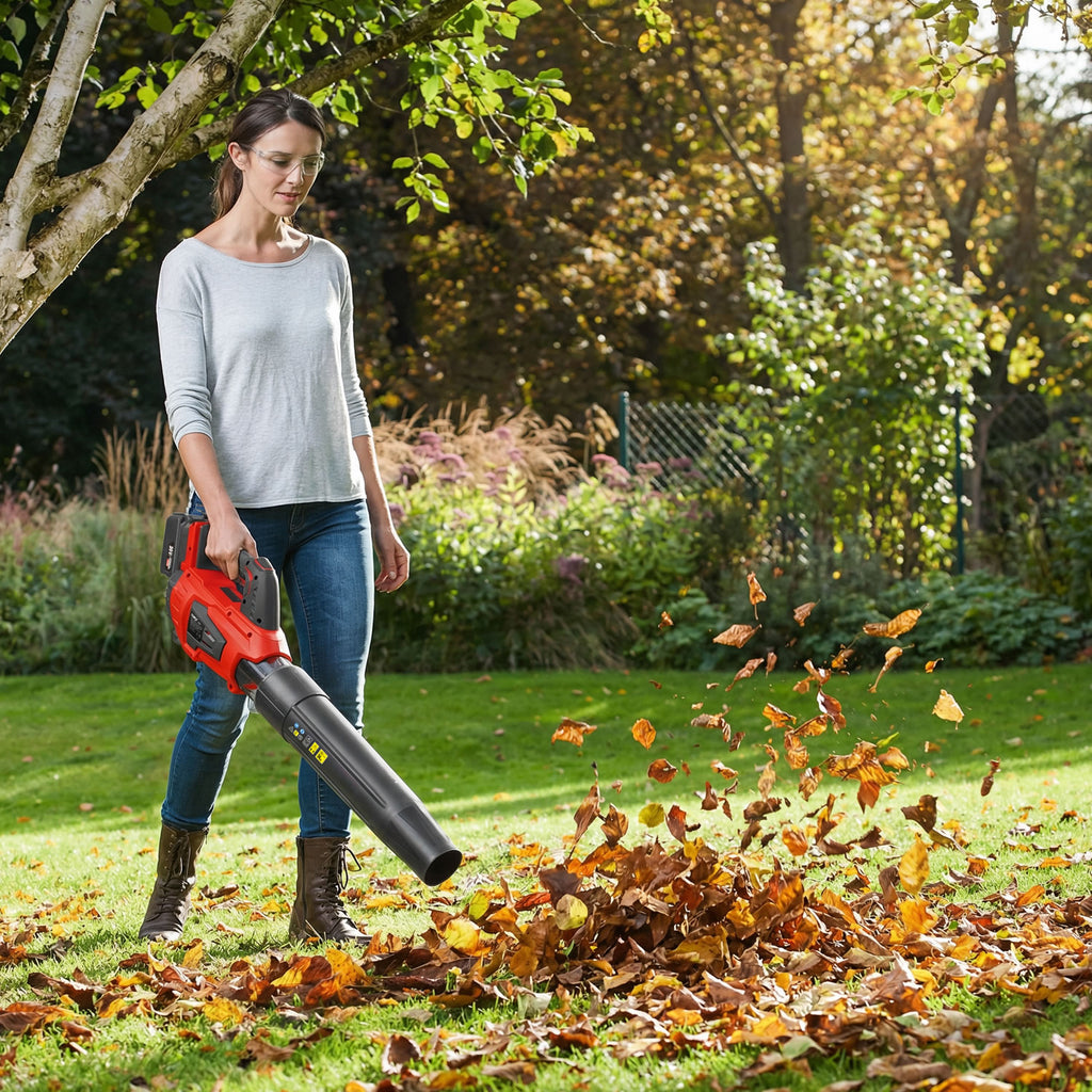 TOPEX 20V MAX Cordless Leaf Blower with 2-Speed Selection, 16,000 RPM, 144km/h Multipurpose Lightweight Leaf Blower Blow with Detachable Nozzle