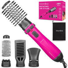 Load image into Gallery viewer, Monika 4 in 1 1200W Hair Styler Auto Curler Hot Air Brush w/ Ionic Care Tech Straightening Curling Blow Drying