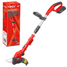 Load image into Gallery viewer, TOPEX 20V Cordless Lawn Grass Line Trimmer 2 in 1 Whipper Snipper with 10 Blades