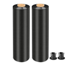 Load image into Gallery viewer, MasterSpec Black Plastic Stretch Wrap Film, 50cm x 400m Durable Packing Moving Packaging Heavy Duty Shrink Film with Plastic Rotary Handle