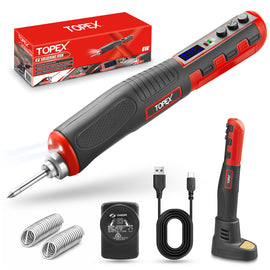 TOPEX 4V Max Cordless Soldering Iron and Charger, Cordless Soldering Iron Kit, 12 Sec Quick Heat Up