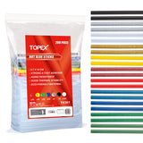 TOPEX 200pce Glue Stick Hot Melt Glue Stick Adhesive Craft Stick Glue Gun 7 X 140MM Various Color