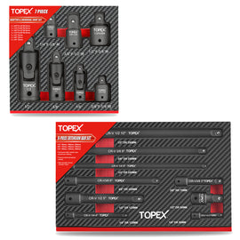 TOPEX 16-piece Socket Adaptor& Extension Bar Set