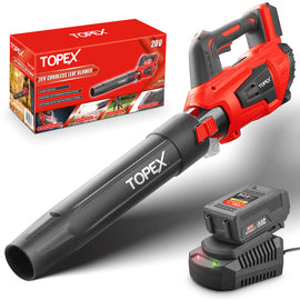 TOPEX 20V MAX Cordless Leaf Blower with 2-Speed Selection, 16,000 RPM, 144km/h Multipurpose Lightweight Leaf Blower Blow with Detachable Nozzle