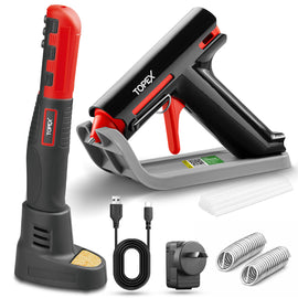 TOPEX 4V Max Cordless Glue Gun Soldering Iron Twin Kit with Adaptor Accessories