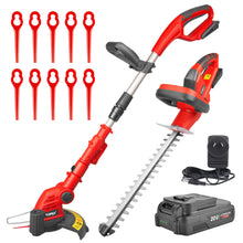 Load image into Gallery viewer, TOPEX 20V Cordless Hedge Trimmer and Grass Trimmer Combo Kit w/ Battery