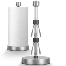 Load image into Gallery viewer, Stelive 11 Inch Silver One-Handed Tear Stainless Steel Paper Towel Holder, Free-Standing Roll Holder, Paper Towel Dispenser with Suction Cups for Any Roll Size