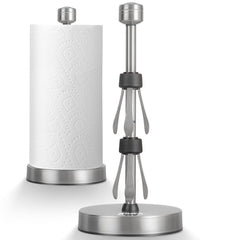 Stelive 11-Inch Paper Towel Holder, Free-Standing Kitchen Roll Holder, Weighted Paper Towel Dispenser with Suction Cup Base, One-Handed Tear, Stainless Steel