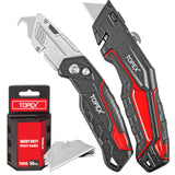 TOPEX Deluxe Folding Utility Knife 2 Piece Lock Back Auto Load Total 58 Blades