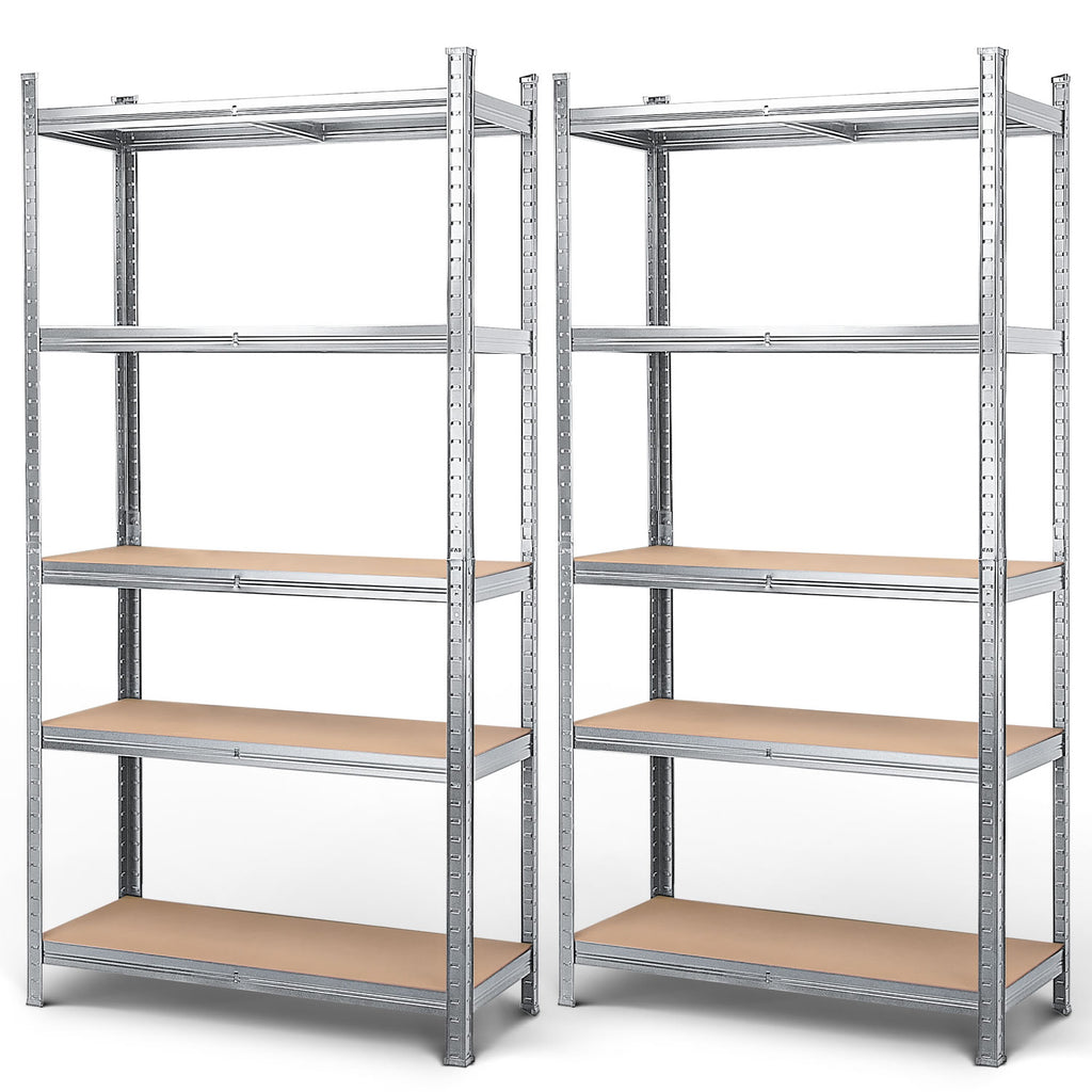 MasterSpec 2PCS 5-Tier Garage Shelving 1500x700x300mm Warehouse Rack Shelf Storage Rack Garage Shelves
