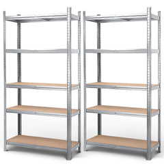 MasterSpec 2PCS 5-Tier Garage Shelving 1500x700x300mm Warehouse Rack Shelf Storage Rack Garage Shelves