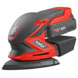 TOPEX 20V Cordless Detail Sander Electric Detail Sander Handheld Sanding Machine Small Triangular Palm Sander with Sandpaper & Dust Bag