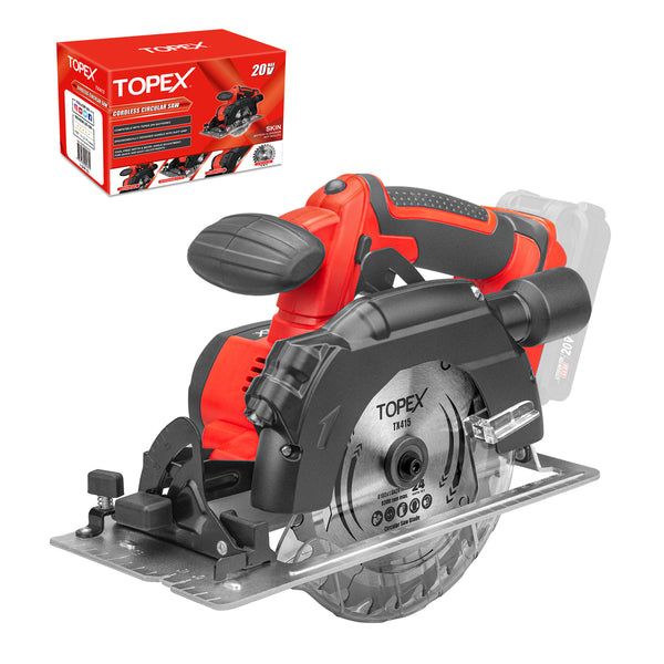 TOPEX 20v 165mm Cordless Circular Saw Skin Only Without Battery – topto