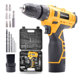 MasterSpec 12V Cordless Drill Driver Screwdriver Accessories W/2 Batteries