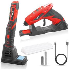 TOPEX 4V Max Cordless Glue Gun Soldering Iron Twin Kit with Adaptor Accessories
