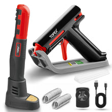 Load image into Gallery viewer, TOPEX 4V Combo Kit Lithium-Ion Hot Melt Glue Gun Soldering Iron Set w/ Charger