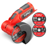 TOPEX 12V Cordless Angle Grinder Skin Only without Battery,with 2 Polishing disc & 1 Wrench for Metal and Wood