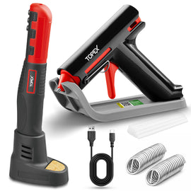 TOPEX 4V Max Cordless Glue Gun Soldering Iron Twin Kit with Adaptor Accessories