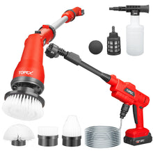 Load image into Gallery viewer, TOPEX 20V Cordless Power Tool Kit Telescoping Electric Scrubber Pressure Washer