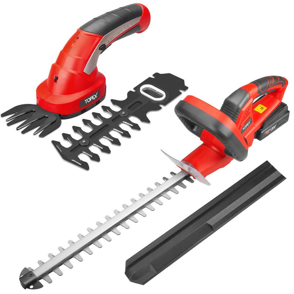 TOPEX 20V Hedge Trimmer & 4V 2in1 Grass Trimmer & Shear Combo Kit