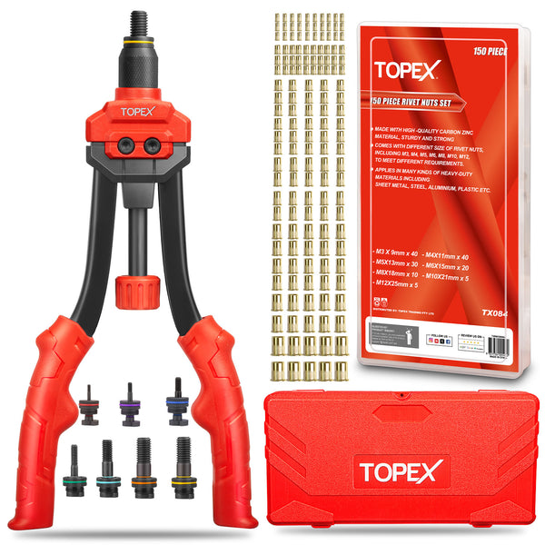 TOPEX 310PCS Rivnut Gun Set Heavy Duty Nut Rivet Riveter Rivnut Nutser ...