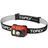 TOPEX Headlamp Rechargeable Head Torch, 1000 Lumens Waterproof LED Headlight with Red Lights, 11 Light Modes, Motion Sensor Control for Camping, Hiking, Outdoor