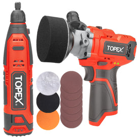 TOPEX 12V Cordless Power Tool Kit Polisher Rotary Tool
