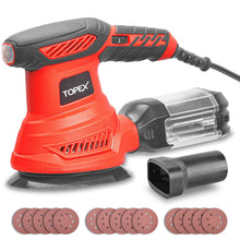 Load image into Gallery viewer, TOPEX 300W Random Orbital Sander Polisher Variable Speed +15pcs Sand Papers