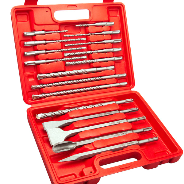 TOPEX 17 Piece SDS PLUS Rotary Hammer Drill Bits Set & Chisel Bits Hole Tool Set
