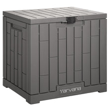 Load image into Gallery viewer, Yarvana Indoor/Outdoor Storage Box 30 Gal/113L with Lockable Lid Ottoman Chair Seat for Toys, Gardening Tools, Waterproof and UV Resistant, Gray