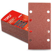 Load image into Gallery viewer, TOPEX 187x93mm sanding sheets, 10x40,60,80,100,120,240 Oxide Sandpaper Sanding Paper Pads Abrasive Sheet Hook&amp;Loop Mixed Grits Coarse Accessories for TOPEX Sanders