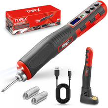Load image into Gallery viewer, TOPEX 4V Max Cordless Soldering Iron, Cordless Soldering Iron Kit, 12 Second Quick Heat Up, with Rechargeable Lithium-Ion Battery, for Electronics